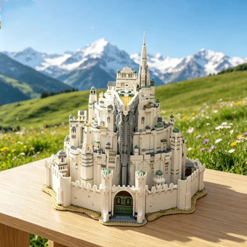 2026 New 8278pcs Icons Series Lord of The Rings Tirith Imperial Capital Assembly Build Model Creative Display for Collector view 4