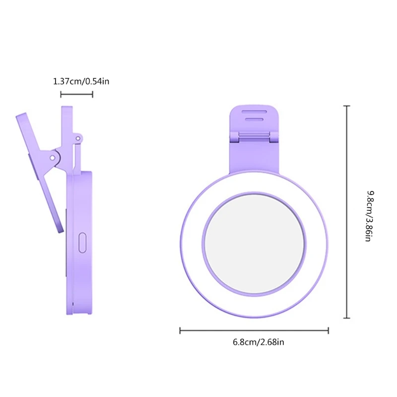 20CB Selfie Rings Light with Build In Battery ABS & Silicone LED Selfie Lights Selfie Rings Light Simple Operate for Phone