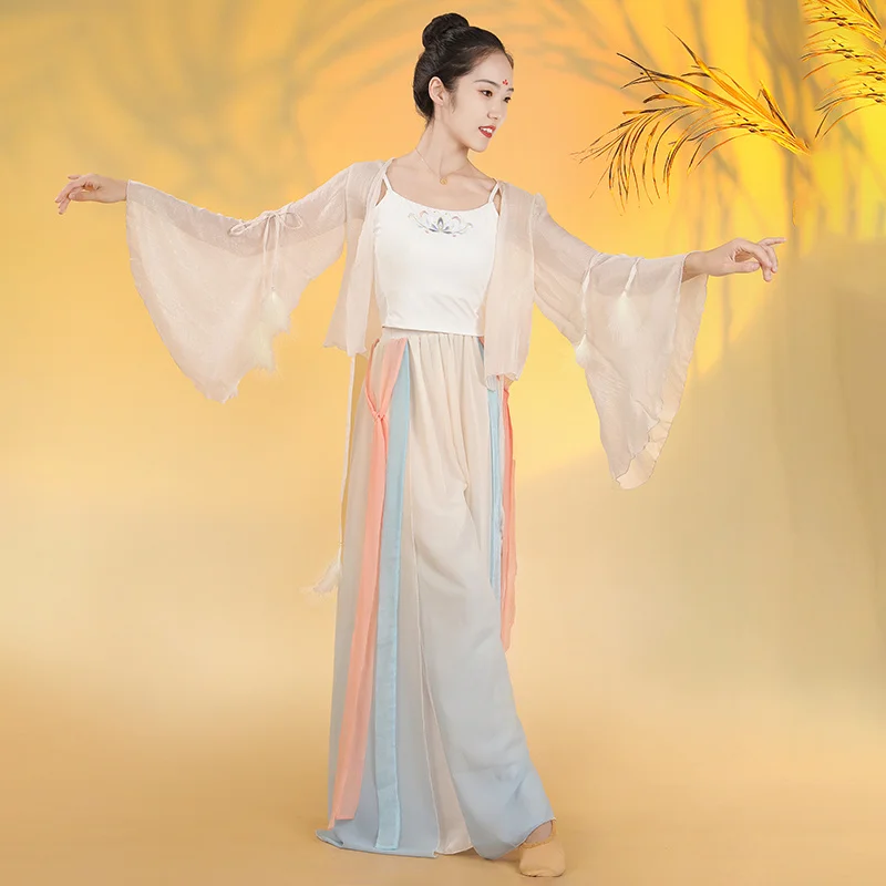 Classical Dance Costume Practice Costume Elegant Immortal Folk Dance Modern dance Chinoiserie Body Charm Gauze Costume