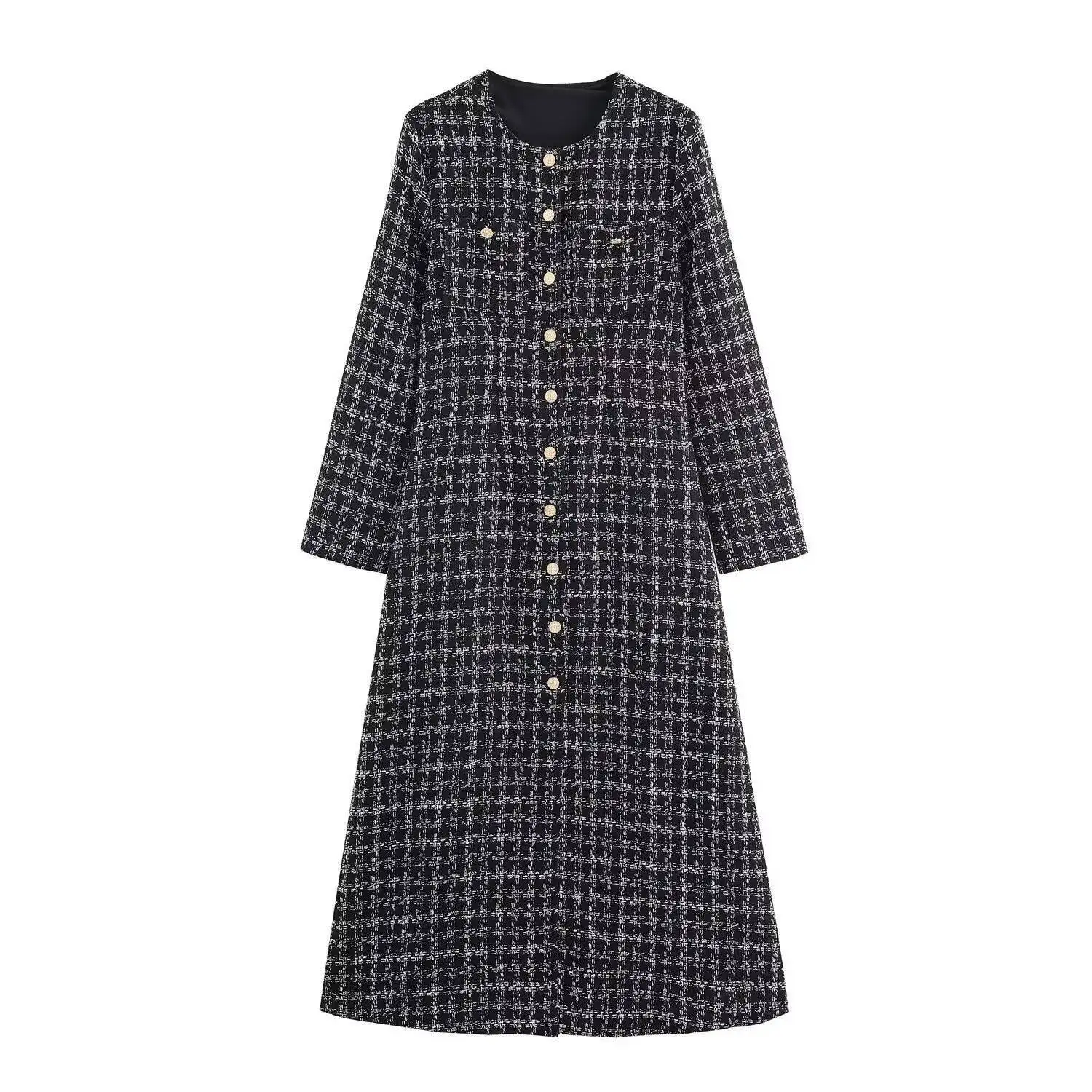 

High Quality French Brand Small Fragrance Tweed Long Dresses For Women 2025 New Summer Elegant Fashion Slim Party Dress