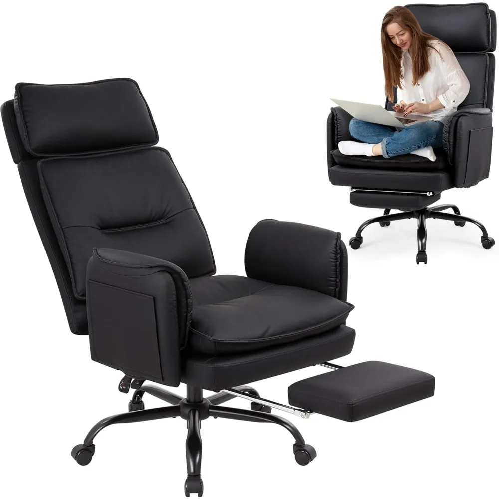 

Office Chair 500lb Big and Tall Criss Cross Desk Chair Wide Seat Reclining Managerial Computer Chairs Heavy People Ergonomi