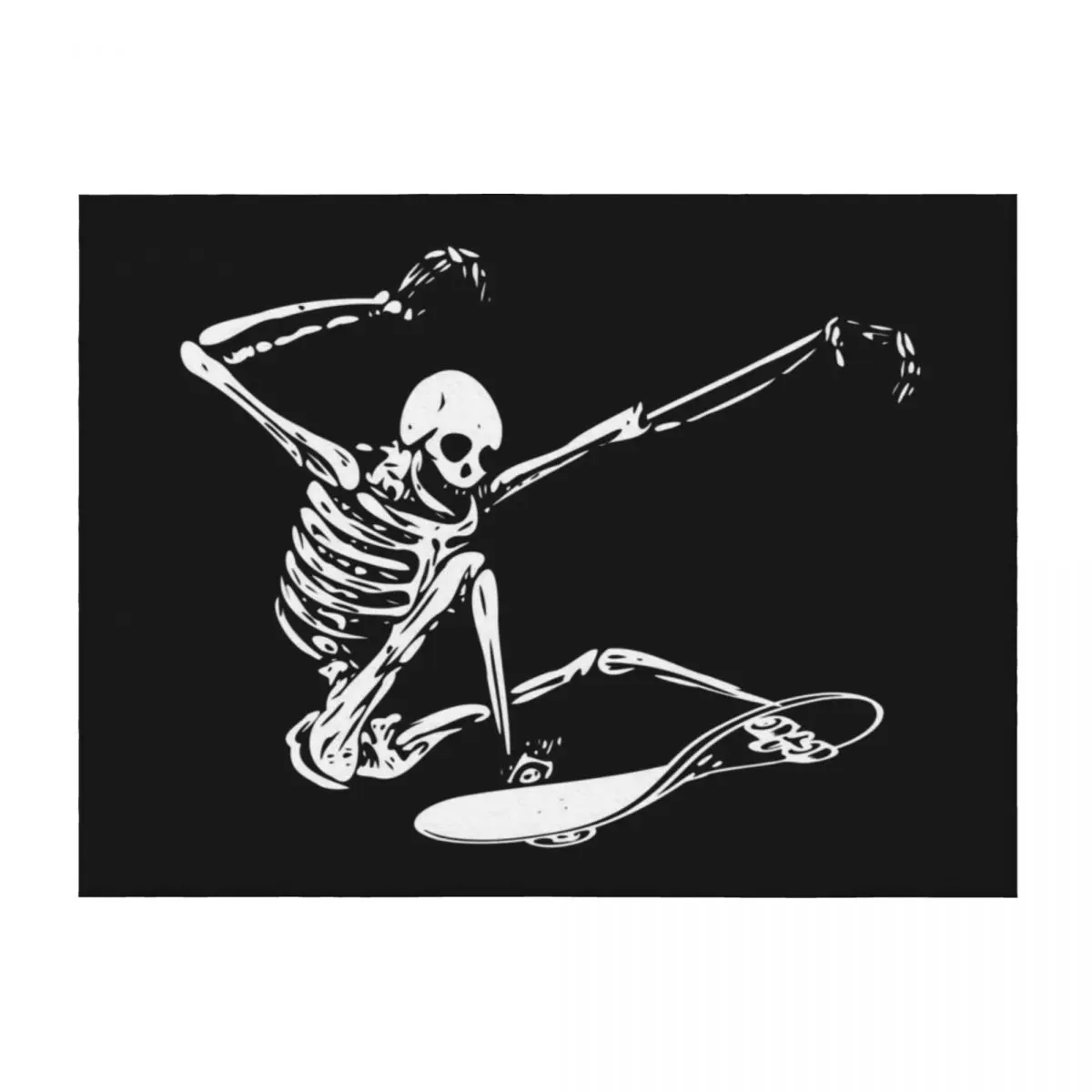 

skateboarding skeleton Throw Blanket Retros Plush Softest Luxury Blankets
