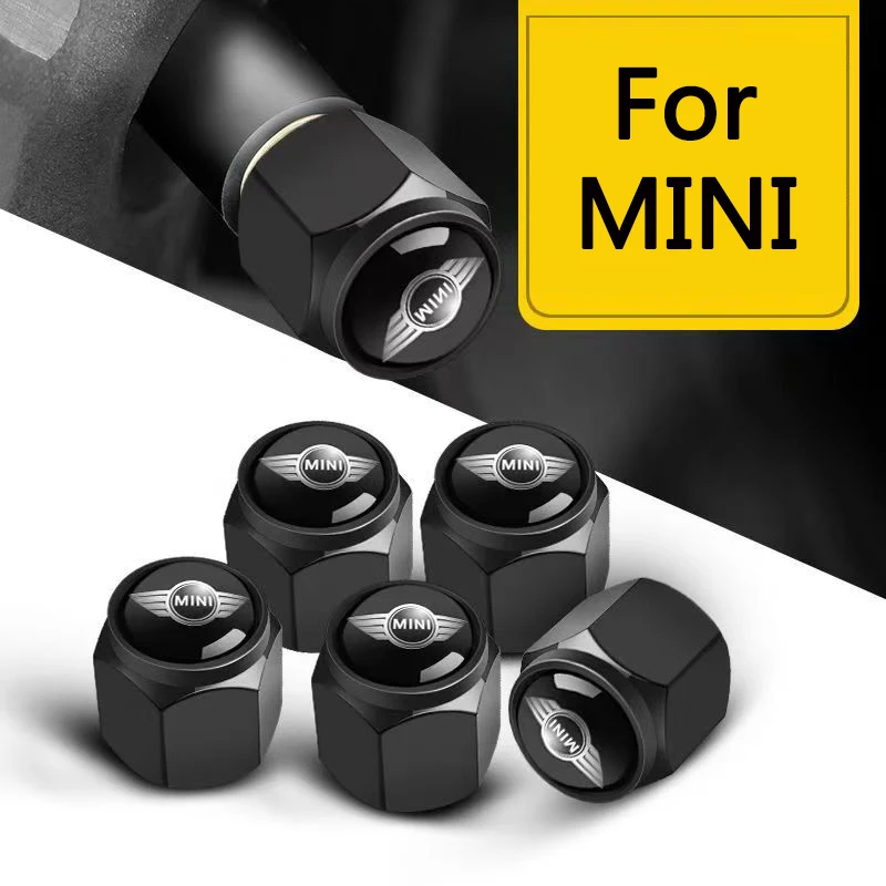 

5Pcs Car Wheel Tire Valve Caps Air Stem Cover For BMW Mini Cooper One JCW F54 F55 F56 F57 F60 R50 R52 R53 Interior Accessories