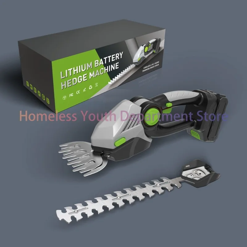 

2 IN 1 Electric Small Hedge Trimmer, Lawn Mower, Household Wireless Handheld Mini Green Belt, Gardening and Pruning for Makita