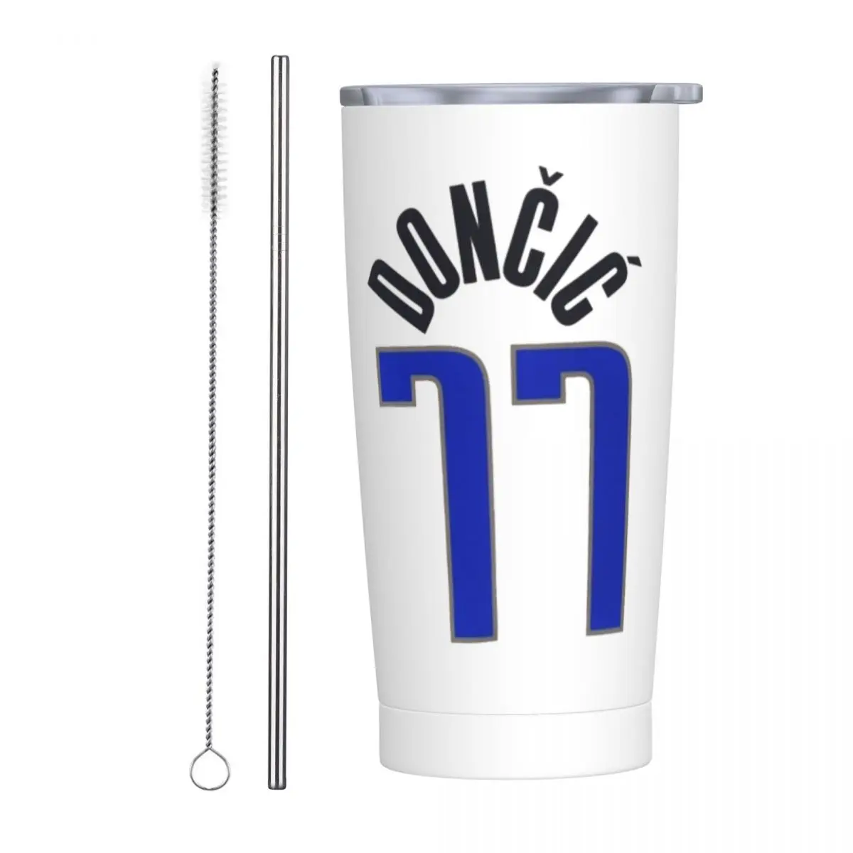 Luka Doncic Stainless Steel Tumbler Vacuum Insulated Mug Thermal Cold Cup Straw With Lid 20oz