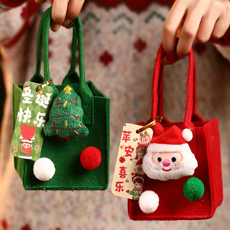 2025 Christmas Gift Bag Gift Bag Christmas Eve Fruit Packaging Box Felt Handbag Decorative Small New Year Gift Box