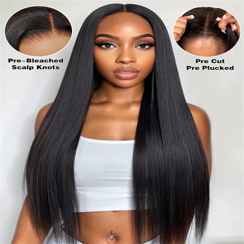 Raw Human Hair Wigs Glueless Wear and Go Lace Front Wig