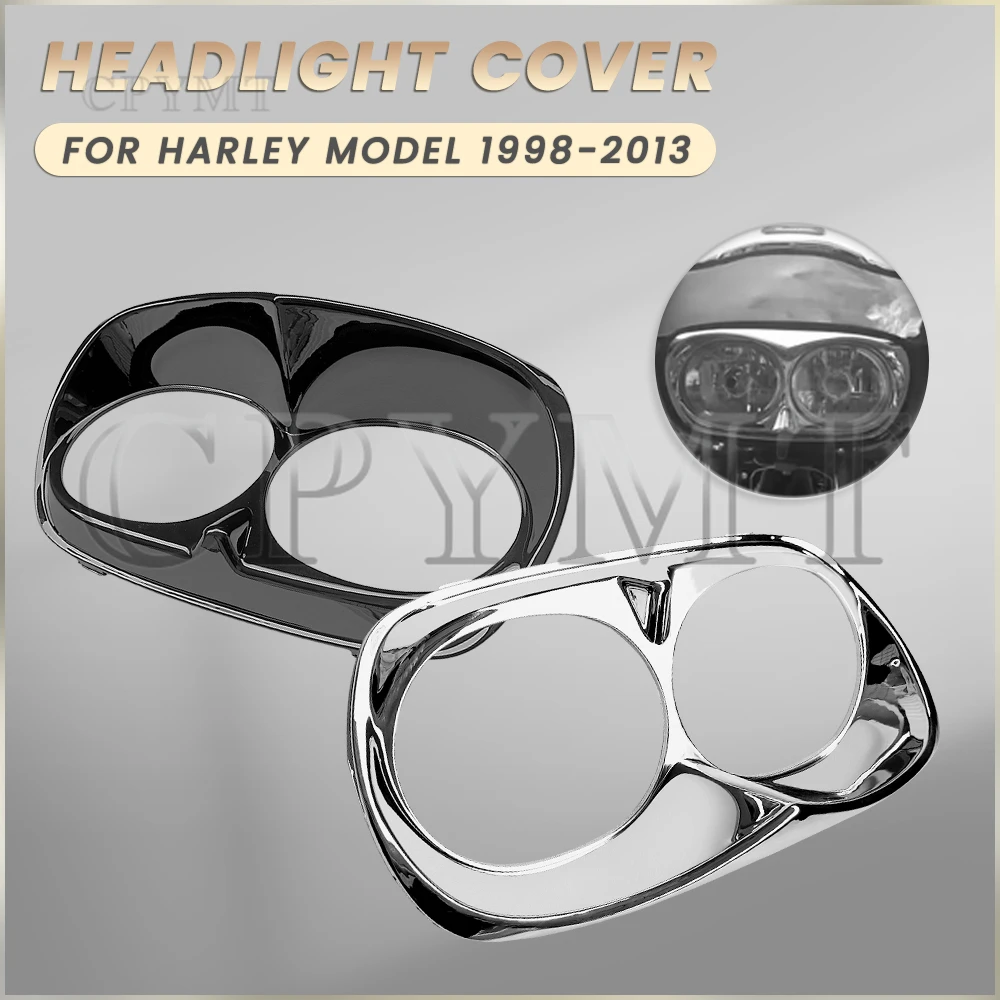 Chrome / Black Headlight Bezel Trim Case Bad Boy Eagle Hawk Sharp Headlight Cover fit for Harley Road Glide Roadglide 1998-2013