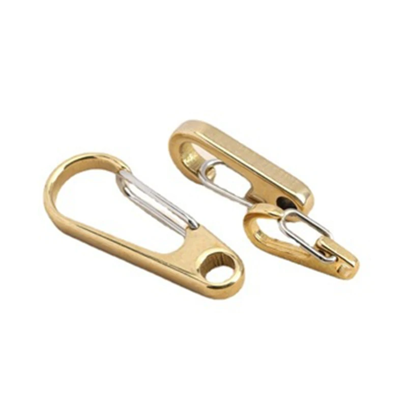 652F Carabiners Clips D Ring Shape Pure Brass Fashion for Key Ring Hook Durable Useful Tools for Backpackers Hikers Park Rang