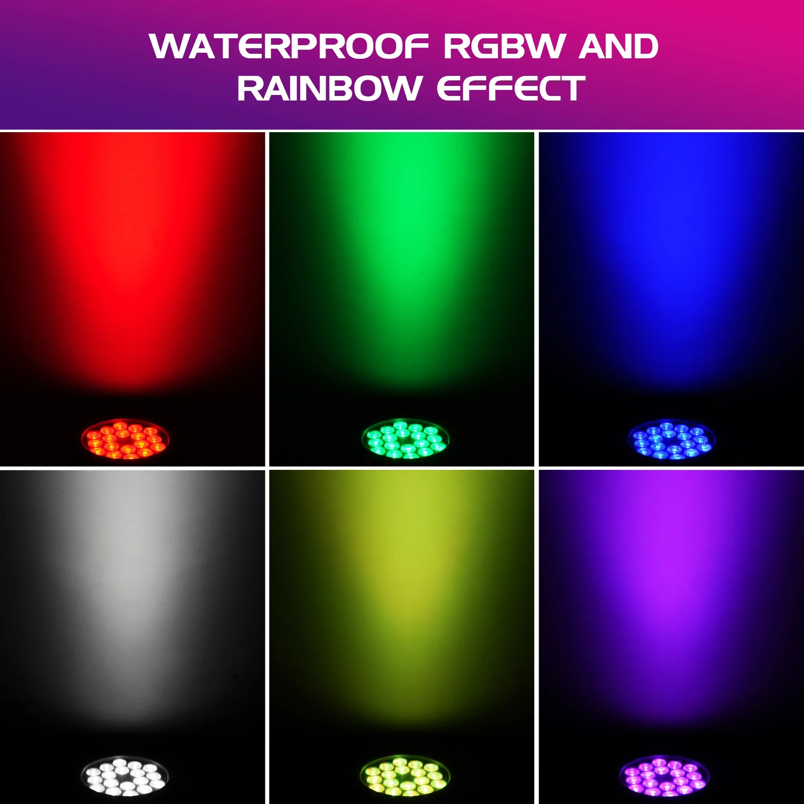 Yiflamefly Waterproof LED Par Lights With 18x10W RGBW 4IN1 Lamp Beads Outdoor Stage Lights DMX512 Uplights For Wedding Party