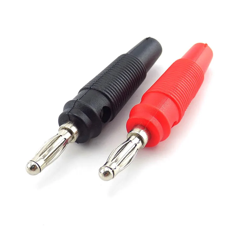 10pcs 4mm Banana Plug Connectors Red Black Solderless Side Stackable For Musical Speaker Video Audio DIY adapter D1