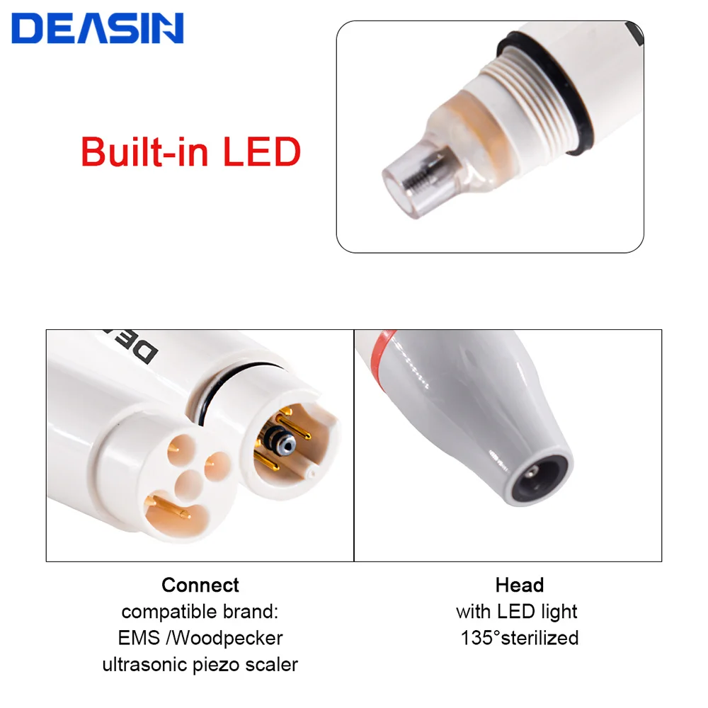 DEASIN الأسنان بالموجات فوق الصوتية بيزو قشارة قبضة AS-7L/AS-5L مع Led صالح الأصلي مقبض تبييض الأسنان أداة طبيب الأسنان #6