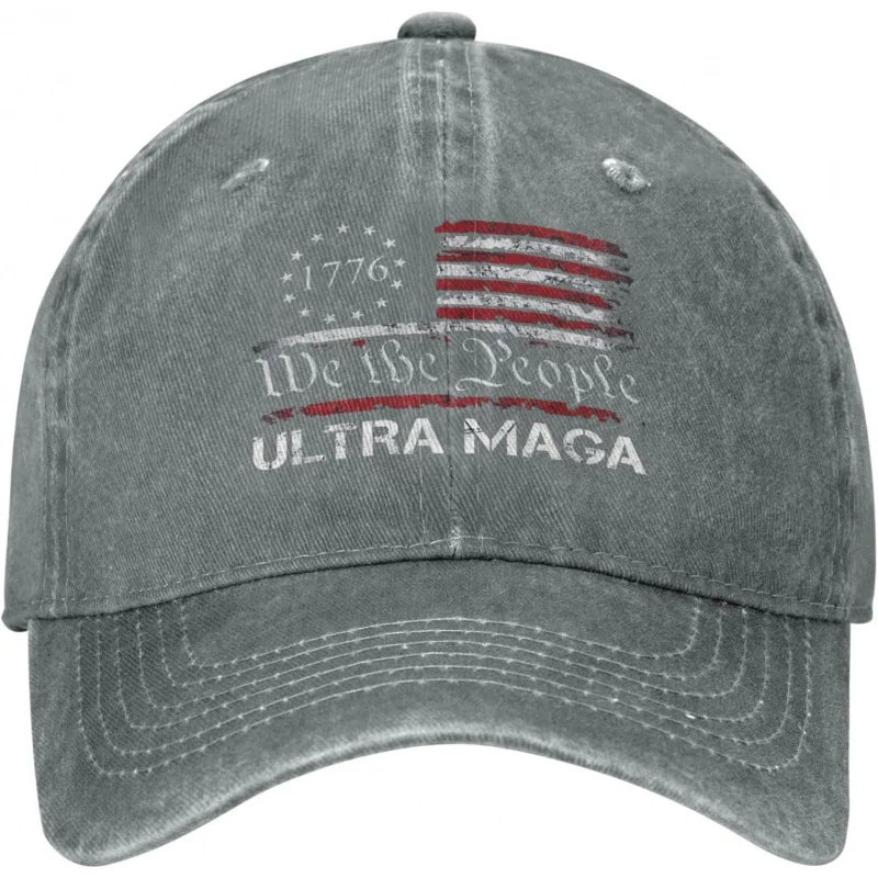 Men's and Women's Sports Leisure New Fashion Ultra MAGA - Our People's Proud Republican American Flag Retro Baseball Hat Black