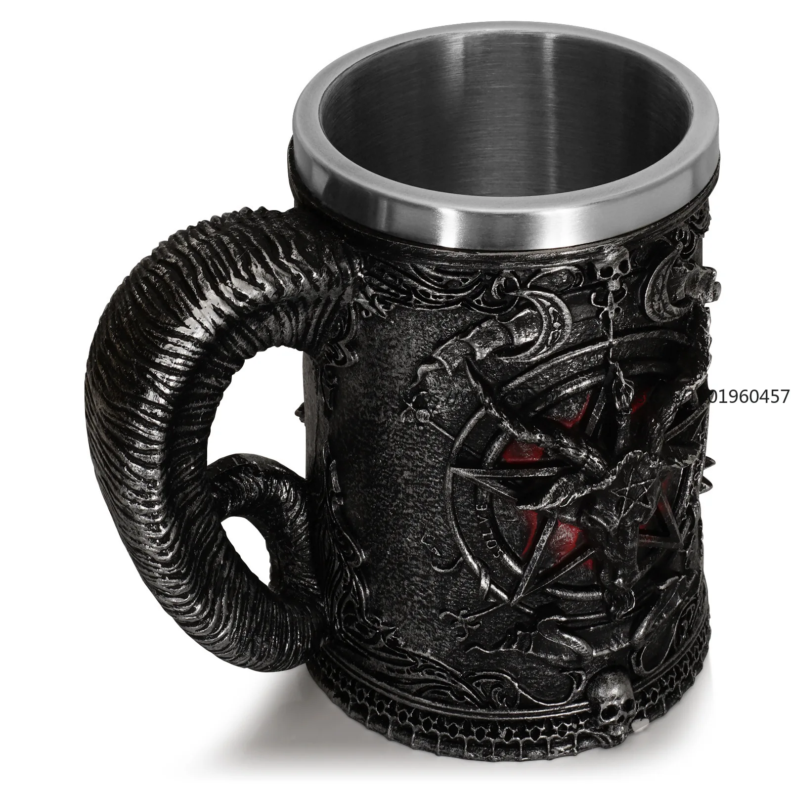 Creative Viking Pirate Beer Cup Large Water Cup Stainless Steel Cup Mug Resin Craftsmanship