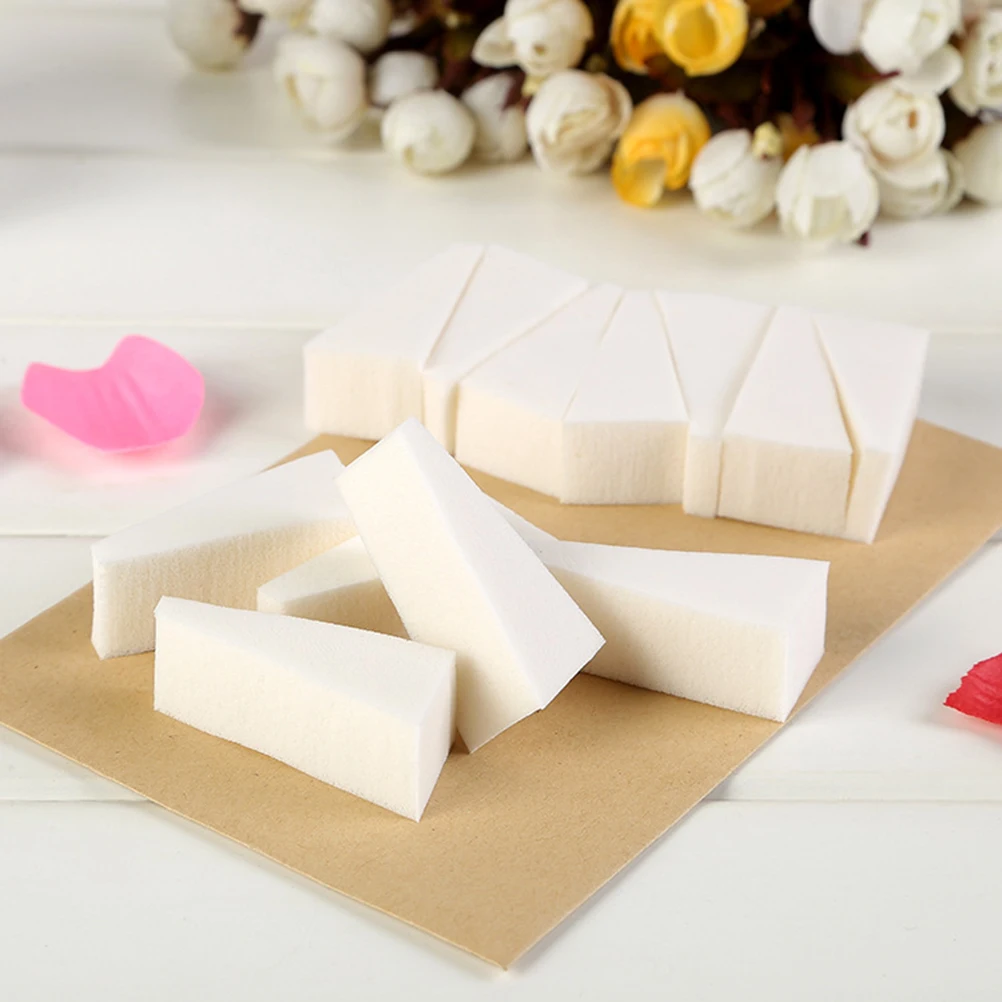

24pcs Powder Puff Facial Makeup Applicator Triangle Blush Sponge Skin Care Blending Disinfected Easy Wash Tool