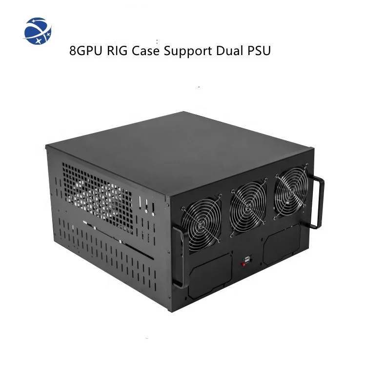 6U Computer Graphics card Case 6 8 GPU ATX Motherboard Multi-fan Heat Dissipation Server Chassis Support Dual PSU