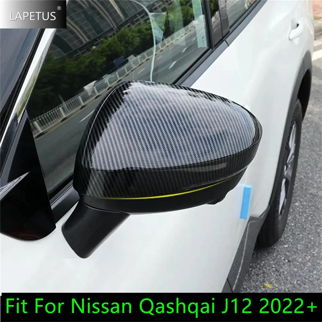 

Car Side Door Rearview Mirror Cap Decor Protection Cover Trim Accessories For Nissan Qashqai J12 2022 2023 Chrome / Carbon Fiber