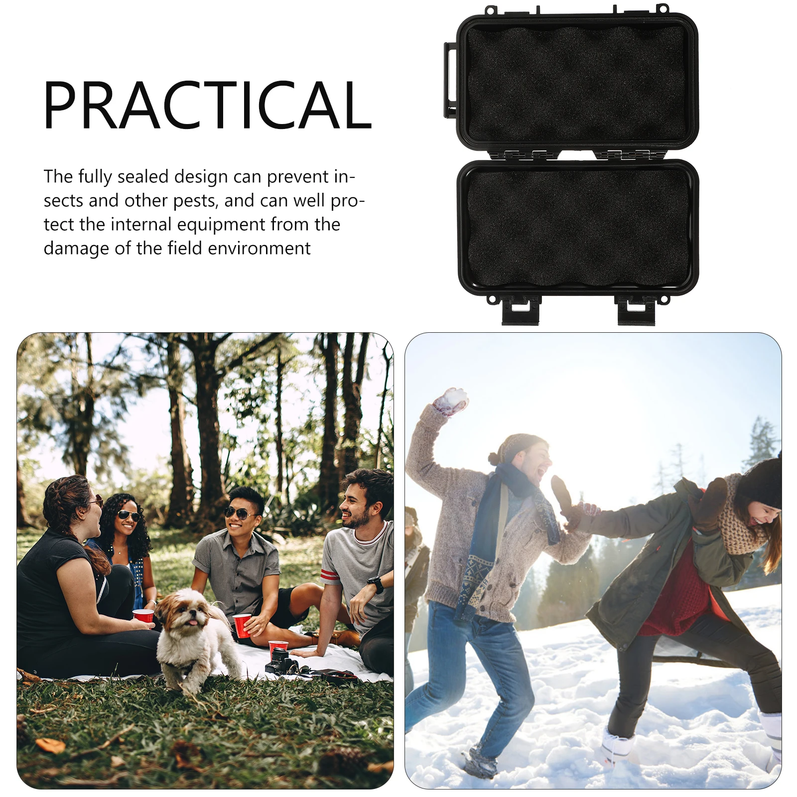 

Waterproof Survival Box Shockproof Wear-Resistant Storage Case Compact Reusable Small Lightweight Portable Outdoor