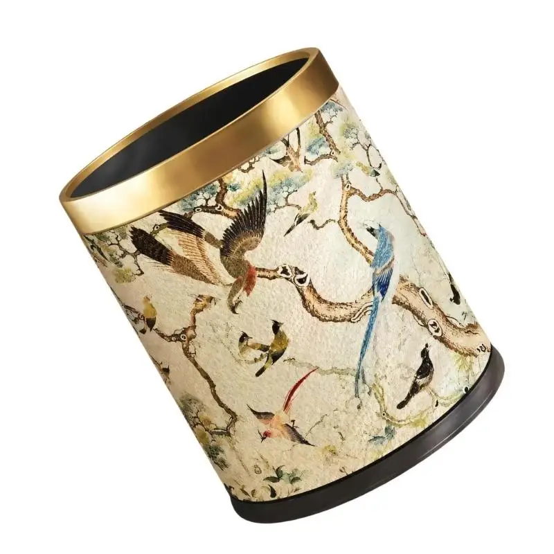 652F Double-Layer Wastebasket with Outer Retros for Covered Bag Placement
