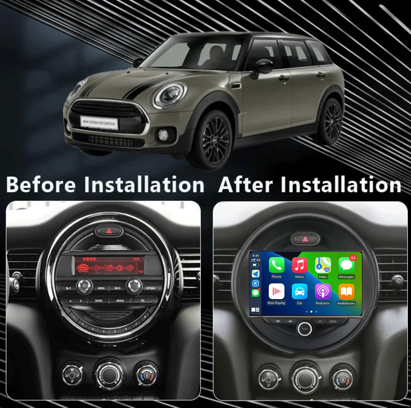 2K شاشة CarPlay راديو لسيارات BMW ميني كوبر F54 F55 F56 F60 2015-2019 Android15 السيارات سيارة مشغل وسائط متعددة ستيريو GPS 2Din