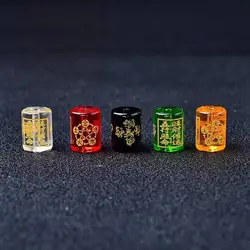 Golden wood water fire earth five elements lettering bucket beads