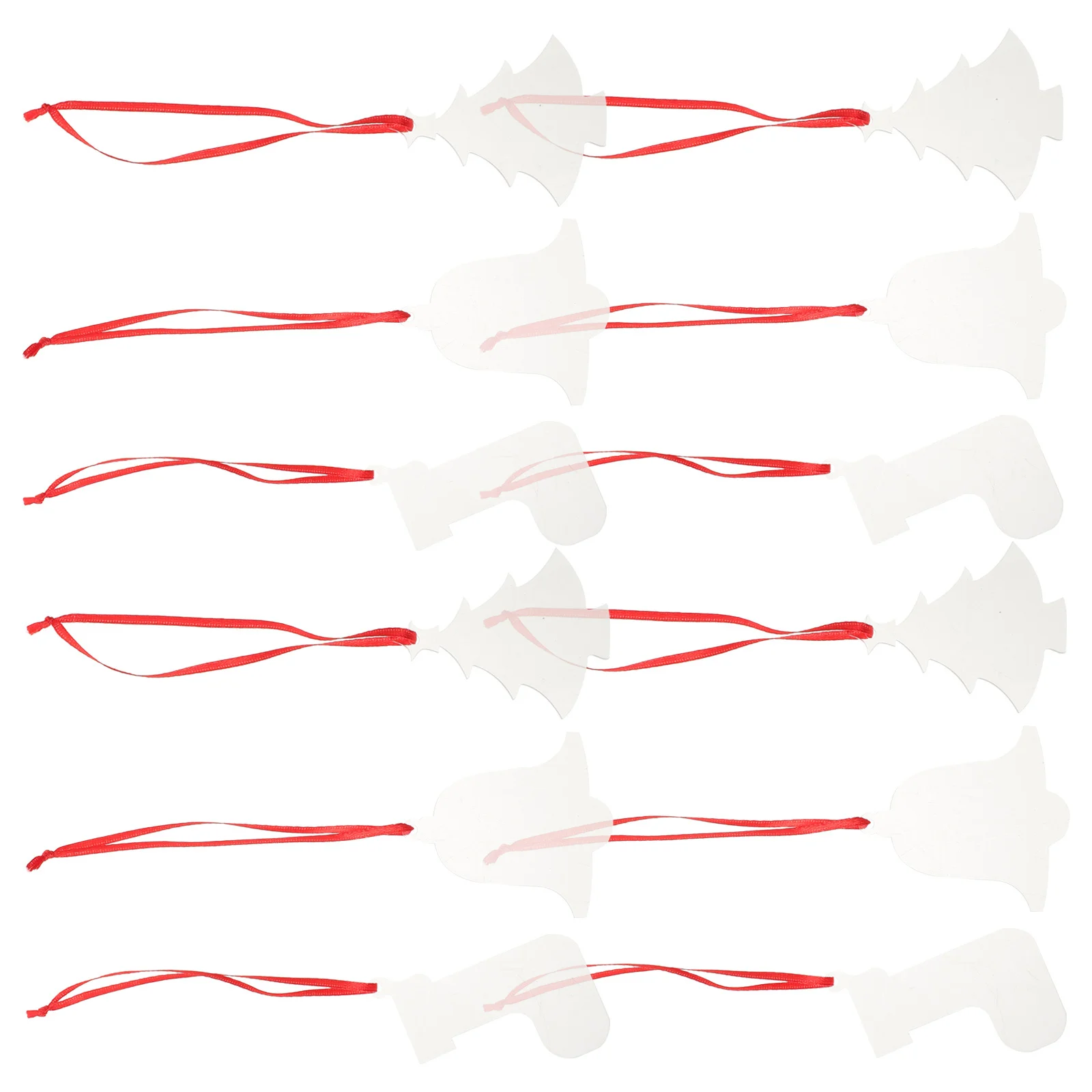 

1Set Acrylic Clear Bell Ornaments Transparent Flat Blank Ornaments Red Ribbon Hanging Decorations Xmas Tree Craft Party DIY