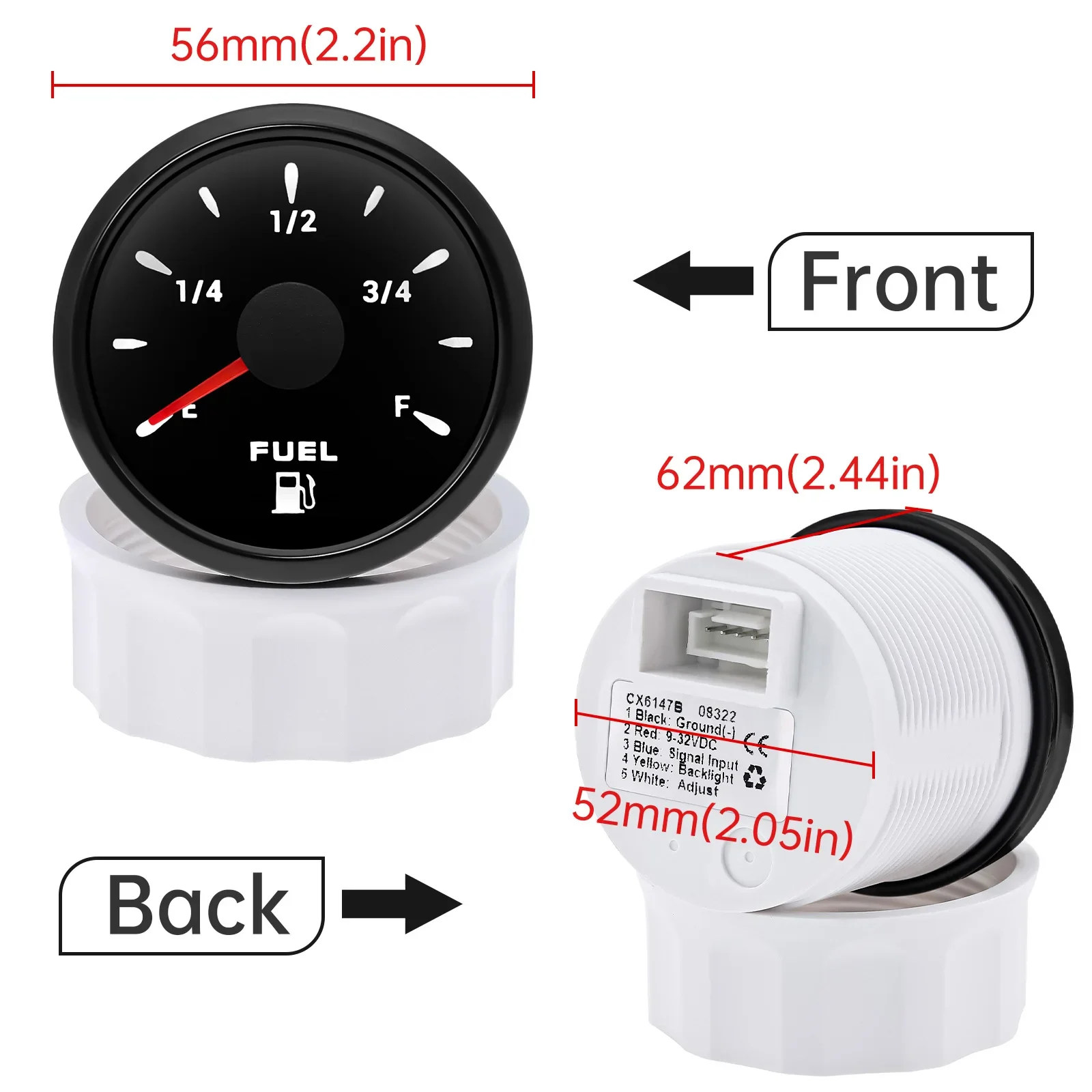 7-Farben Hintergrundbeleuchtung Kraftstoffstandsanzeige E-F Zeiger Digitaler Kraftstoffmesser +100MM-500MM Ölstandsensor für Auto und Marine – Detail 7