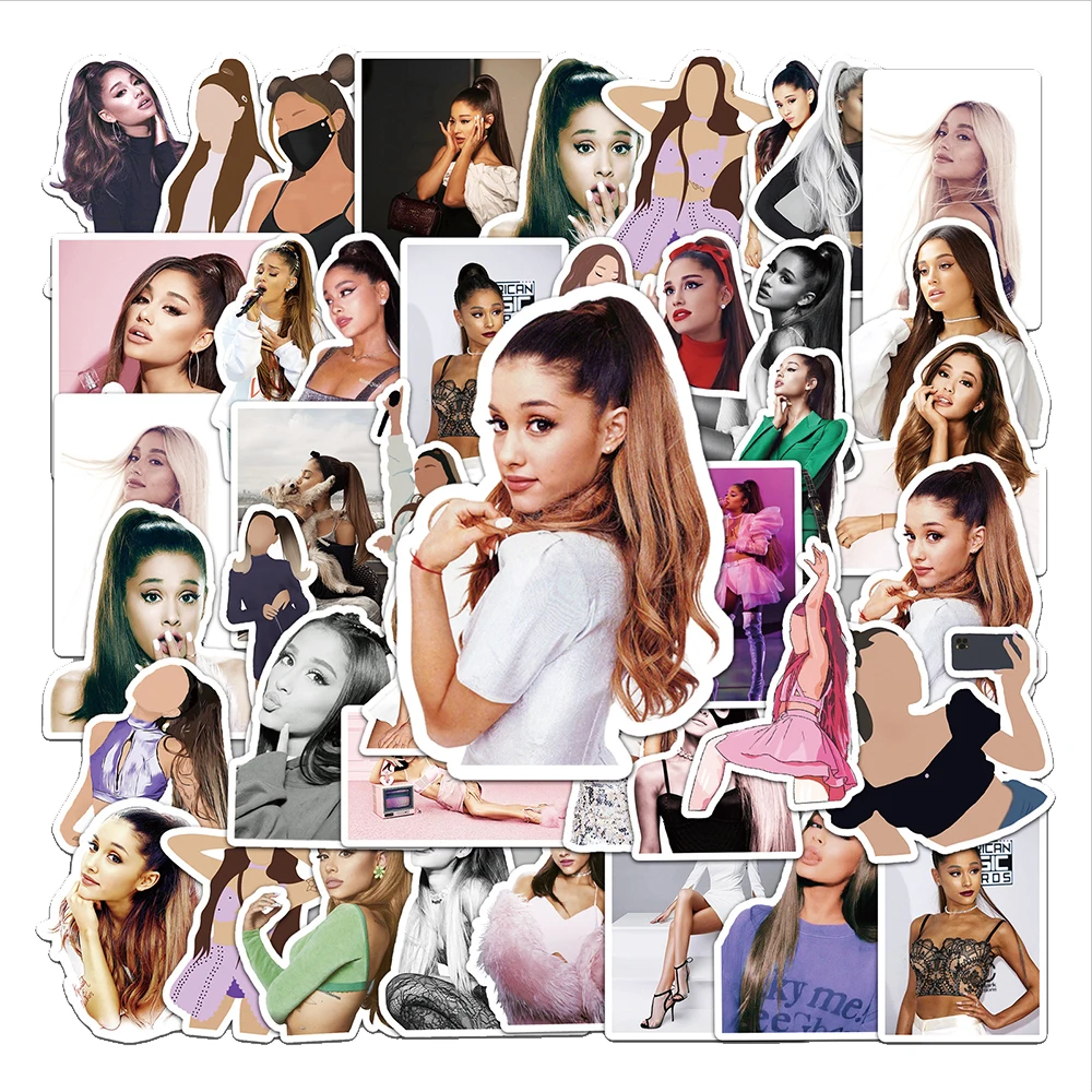 10/30/50 Uds. Pegatinas de Graffiti de la Cantante Ariana Grande para Laptop, Guitarra, Patineta, Teléfono, Coche, Decoración Impermeable, Juguete Adhesivo Genial