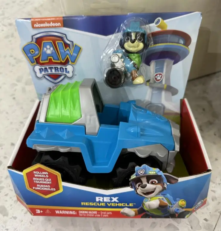 Original Paw Patrol Rex’s Dinosaur Rescue Vehicle with Collectible Action Figure Kids Toys Birthday Gift for Ages 3 and Up