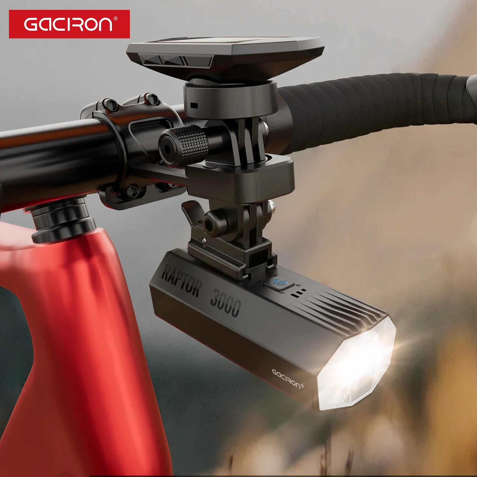 Gaciron Bicycle Front Light,Raptor 1800/3000 Lumens Wireless Remote Control Bike Headlight,Auminium Anti-Glare Bike Front Light