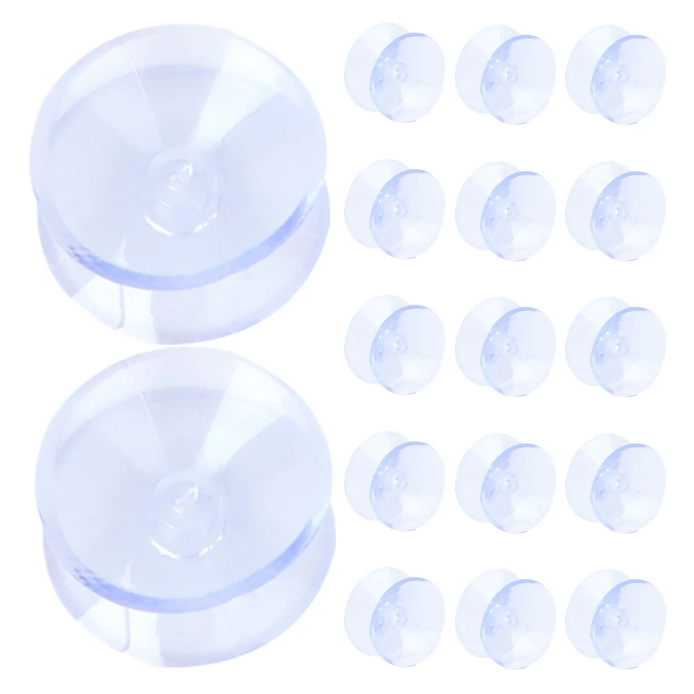 20 Pcs Double-sided Suction Cup Rubber Pad Cups for Glass Table Tops Gasket Small Pvc Soft Glue White Hangers