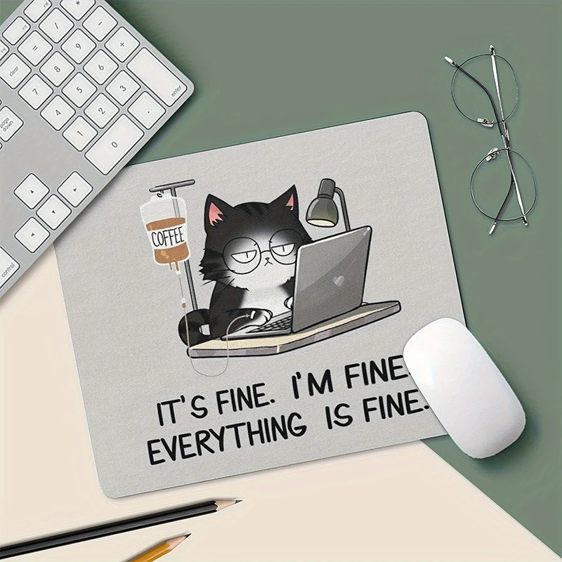 

Funny Coffer Cat Mouse Pad Desk Gaming Mousepad Laptop Non-Slip Rubber Computer Mouse Mat Office Home Working Accessories