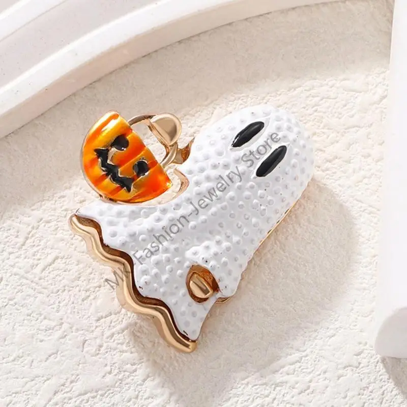 Q6PF الشبح الأبيض وتصميم اليقطين بروش لحدث Halloweens