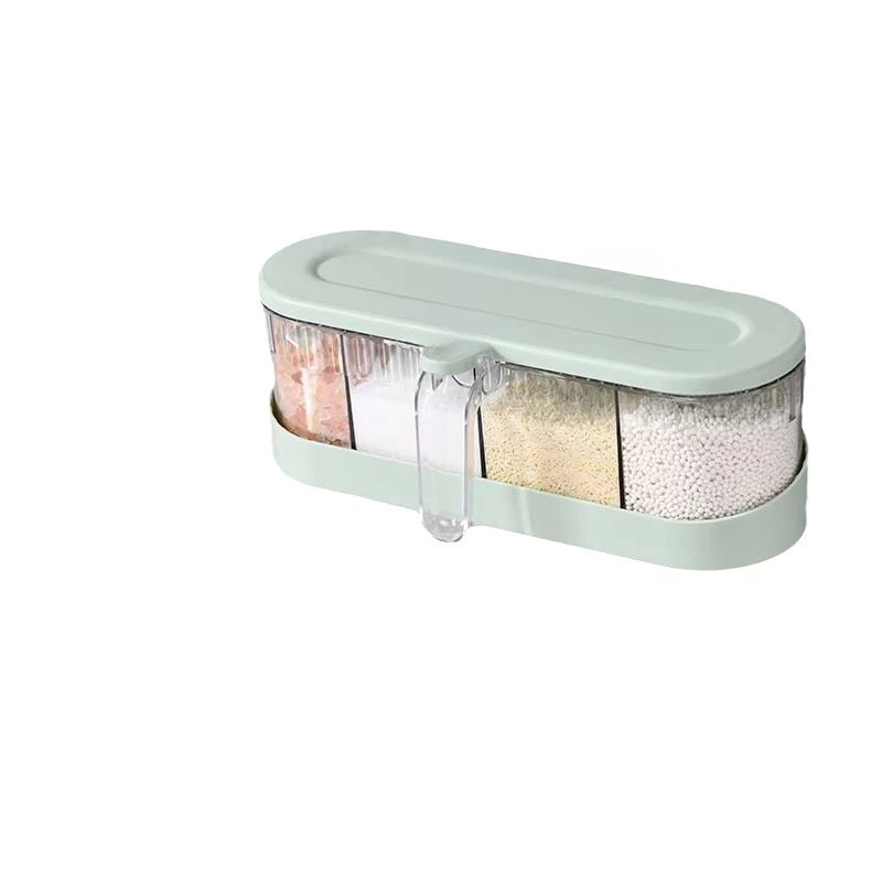 

Creative kitchen wall hanging, no punching, dustproof and moisture-proof grid seasoning box, countertop seasoning box
