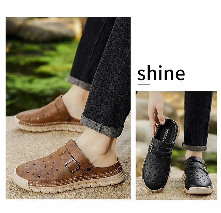 Herrenmode-Sandalen, atmungsaktiv, leicht, strapazierfähig, für Strand, Sommer, Alltag, Halloween-Geschenk – Detail 3