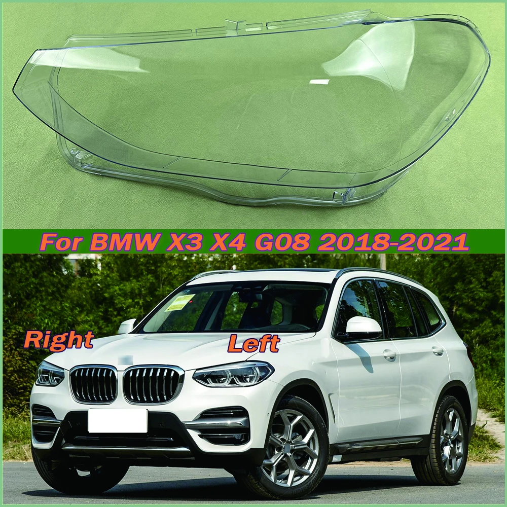 

For BMW X3 X4 G08 2018-2021 Headlight Housing Shell Lamp Shade Lens Transparent Headlamp Cover Plexiglass Auto Replacement Parts