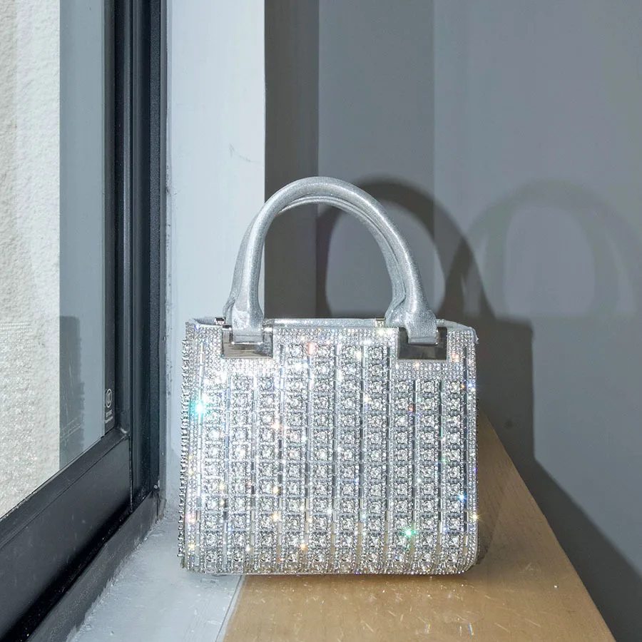 مأدبة الماس حقيبة معدنية شيونغسام حقيبة يد ريترو حقيبة مربعة صغيرة