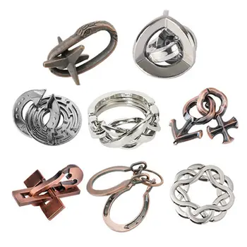 兒童成人金屬拼圖玩具 Rompecabezas Metalico 3D IQ Brain Teaser Casse Tete Juguetes Y Aficiones игрушки для детей 8 最佳銷售 3D金屬拼圖 - №4