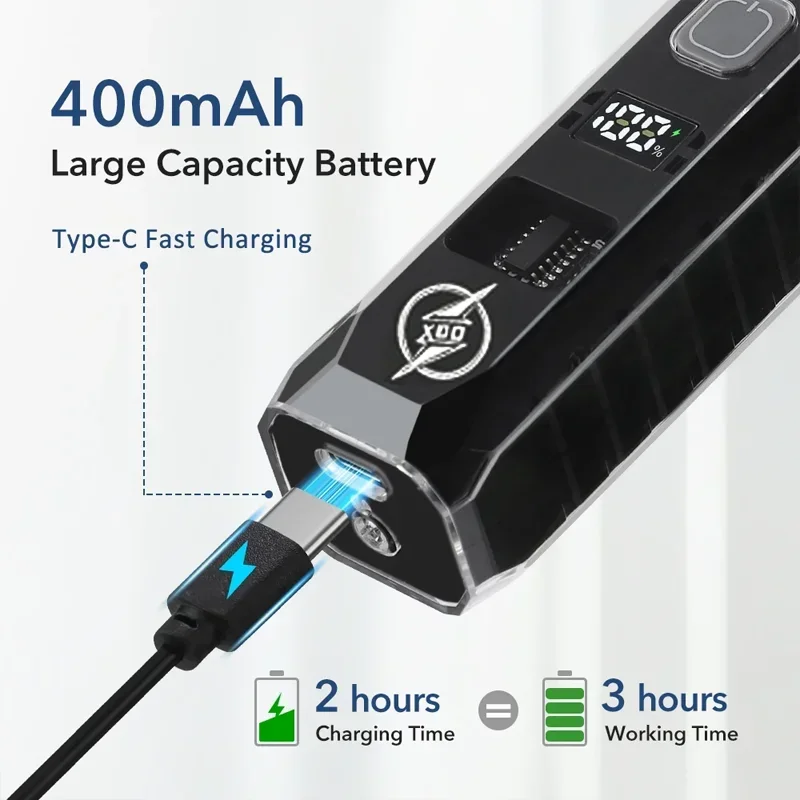 2026 Neue Elektrische Haarschneidemaschine / T9 Haarschneider Tragbar USB Schnellaufladung Edelstahlklinge Zero Gap Rasierer Herren Geschenk – Detail 9