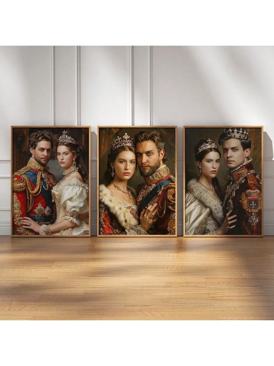 Custom Royal Couple Portrait from Photo, Personalized King and Queen Portrait, Renaissance Portrait, Best Gift for Couple, Gift