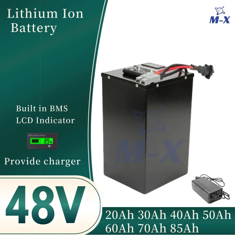 

48V 20Ah 30Ah 40Ah 50Ah 60Ah 70Ah 85Ah Lithium Ion Battery For 800W 1000W 1500W 2KW Two wheeler