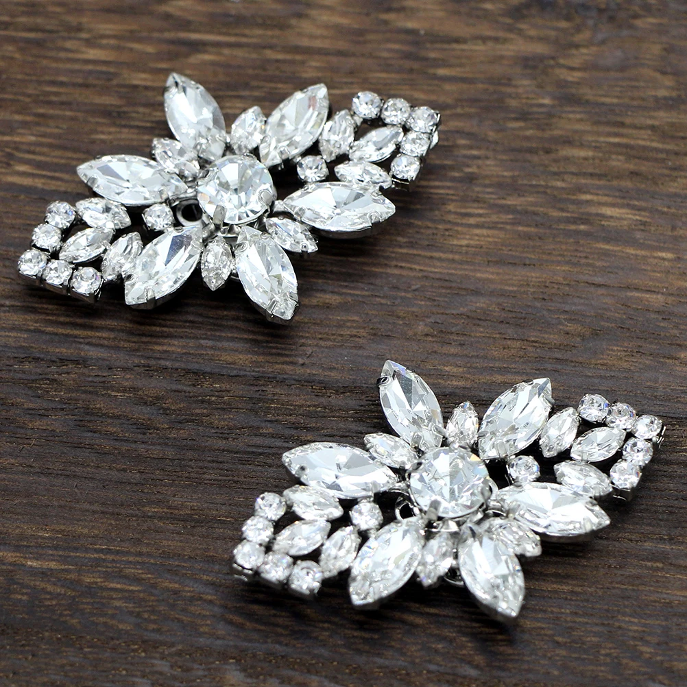 

2PCS Rhinestone Shoe Clips Elegant Crystal Decorative Bride Flower Buckle Accessories for Women Shoes Fashion Jewelry