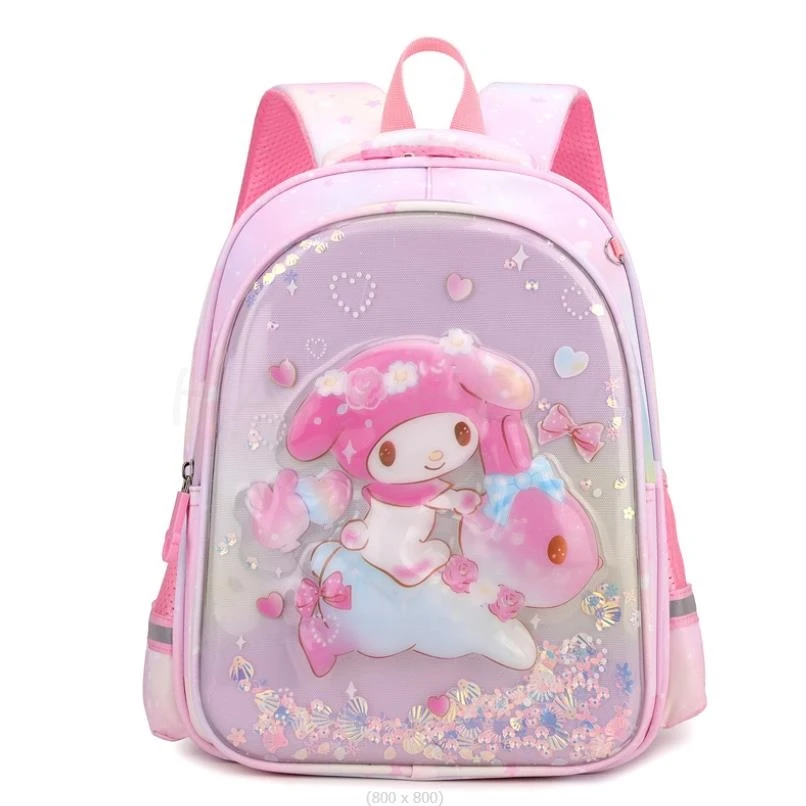 Lovely Kuromi Melody Child Schoolbag Cartoon Middle And Senior Classes Backpack Primary School Student Weight-reducing Backpack