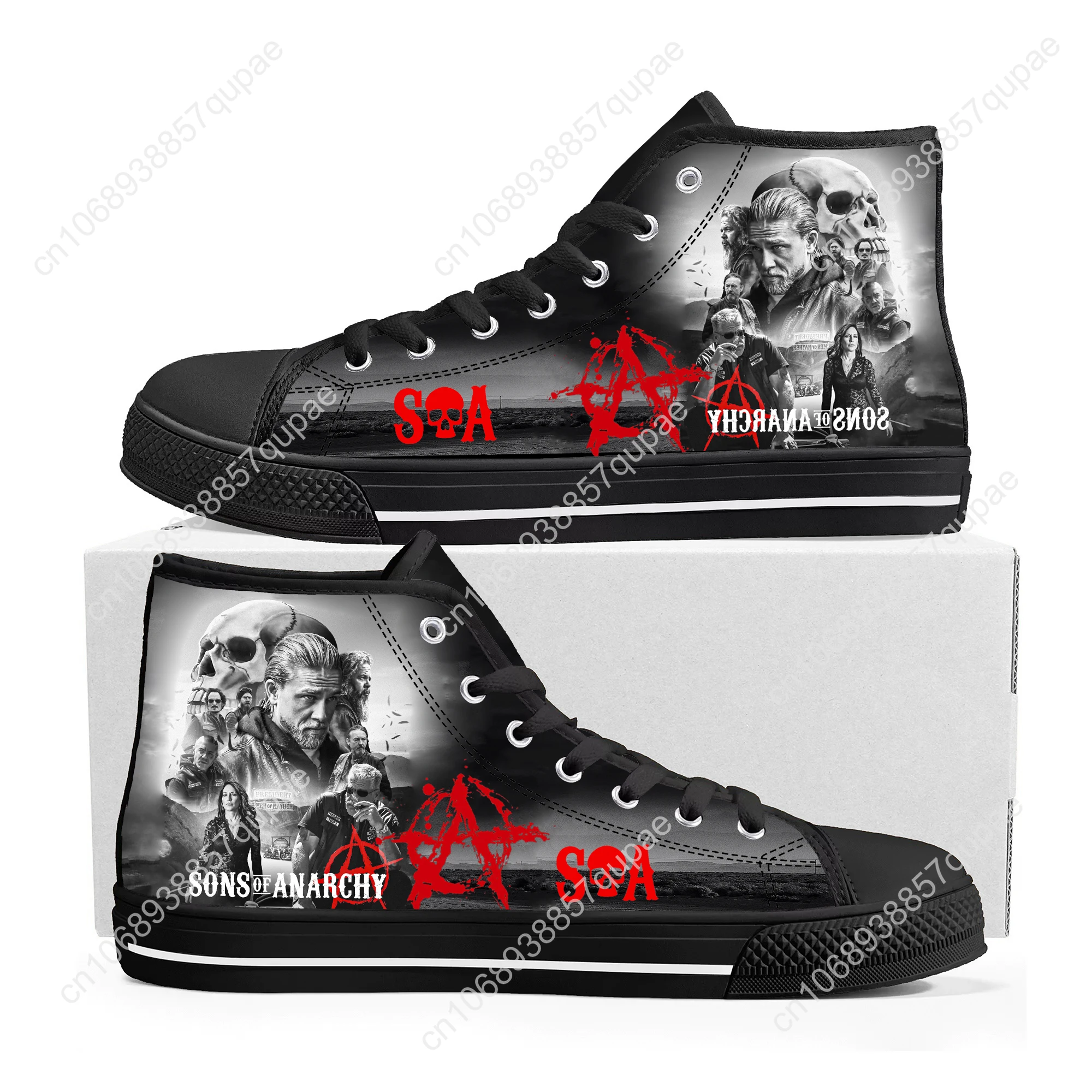 Sons Of Anarchy SOA High Top High Quality Sneakers Mens Womens Lightweight Canvas Sneaker Ghana Hiking Casual Custom Shoes