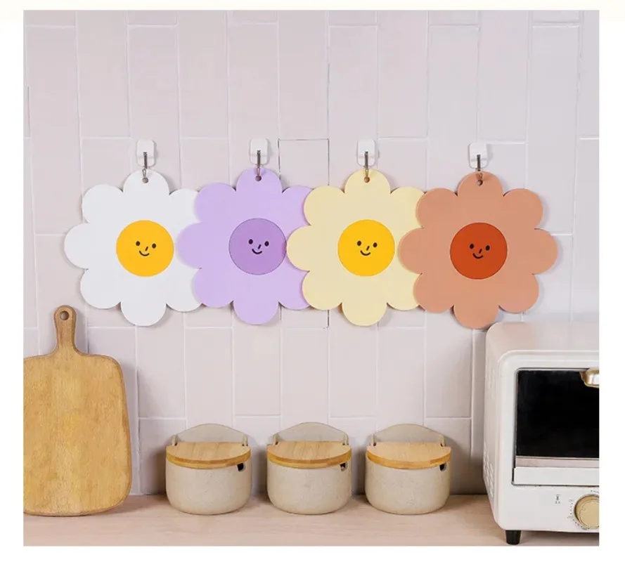 Sunflower Cute Placemat Coaster Anti-skidding and Heat-resistant Silicone Cup Pads Coffee Hot Pad Kitchen Home Tableware Set