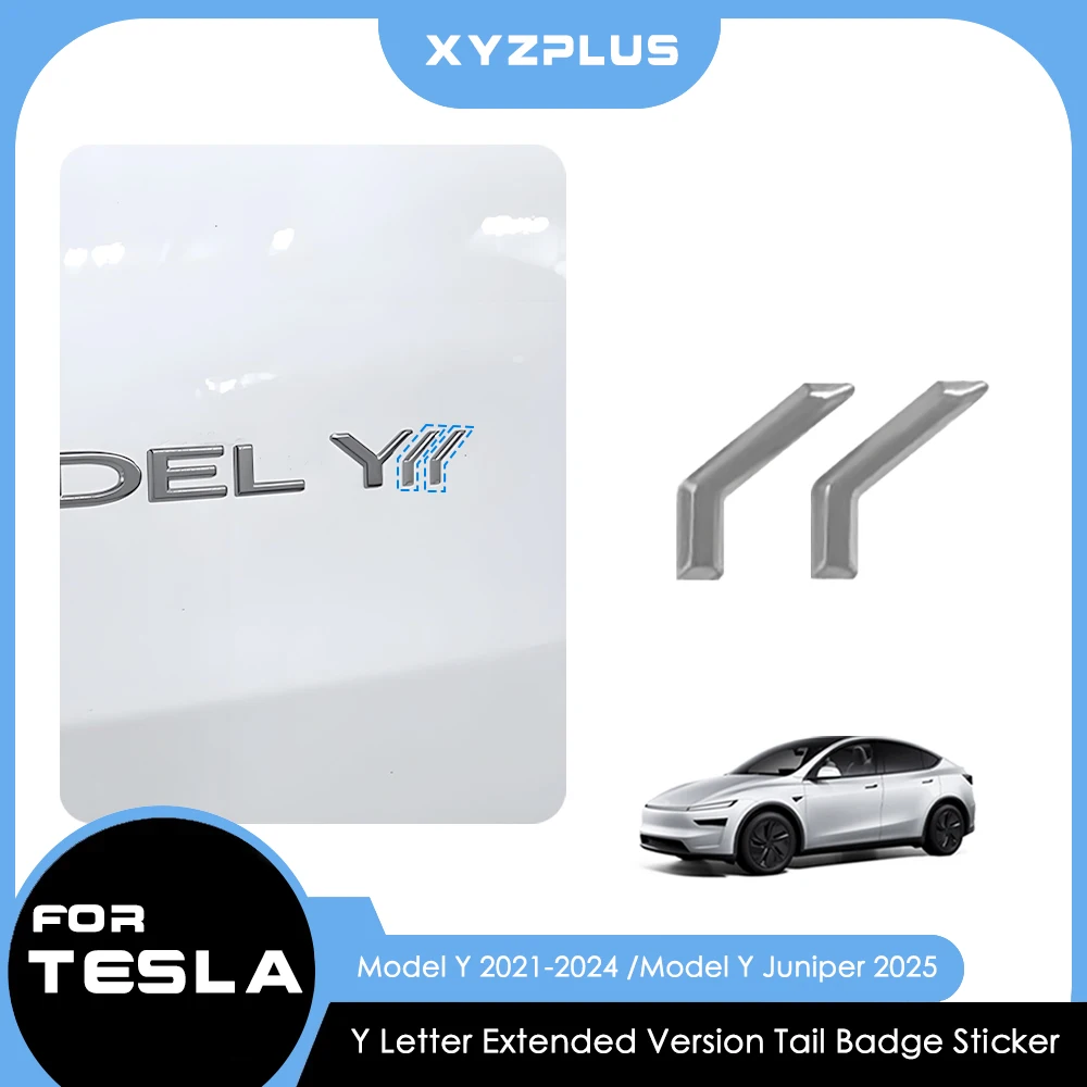 

ABS Y Letters Car Logo Emblem Badge 3D Chrome Sticker For Tesla Model Y Juniper 2025 Model Y 2021-2024 Auto Exterior Accessories
