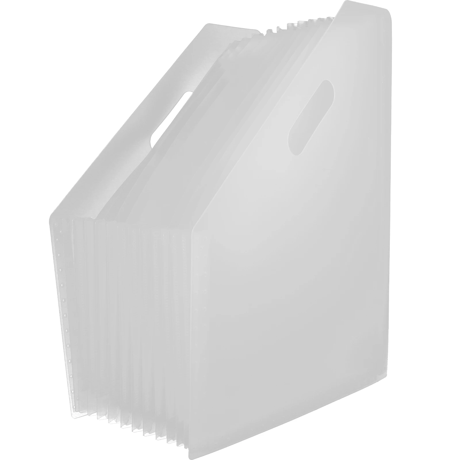 

A4 Large Capacity File Folder Rack White Retractable Expandable Document Organizer Desktop Storage Solution Plastic Accordion