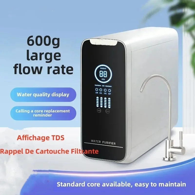 Depuratore d'acqua da cucina Sistema di depurazione dell'acqua per filtrazione dell'acqua ad osmosi inversa Velocità di flusso 600G, TDS ridotta, Rapporto di drenaggio 2:1