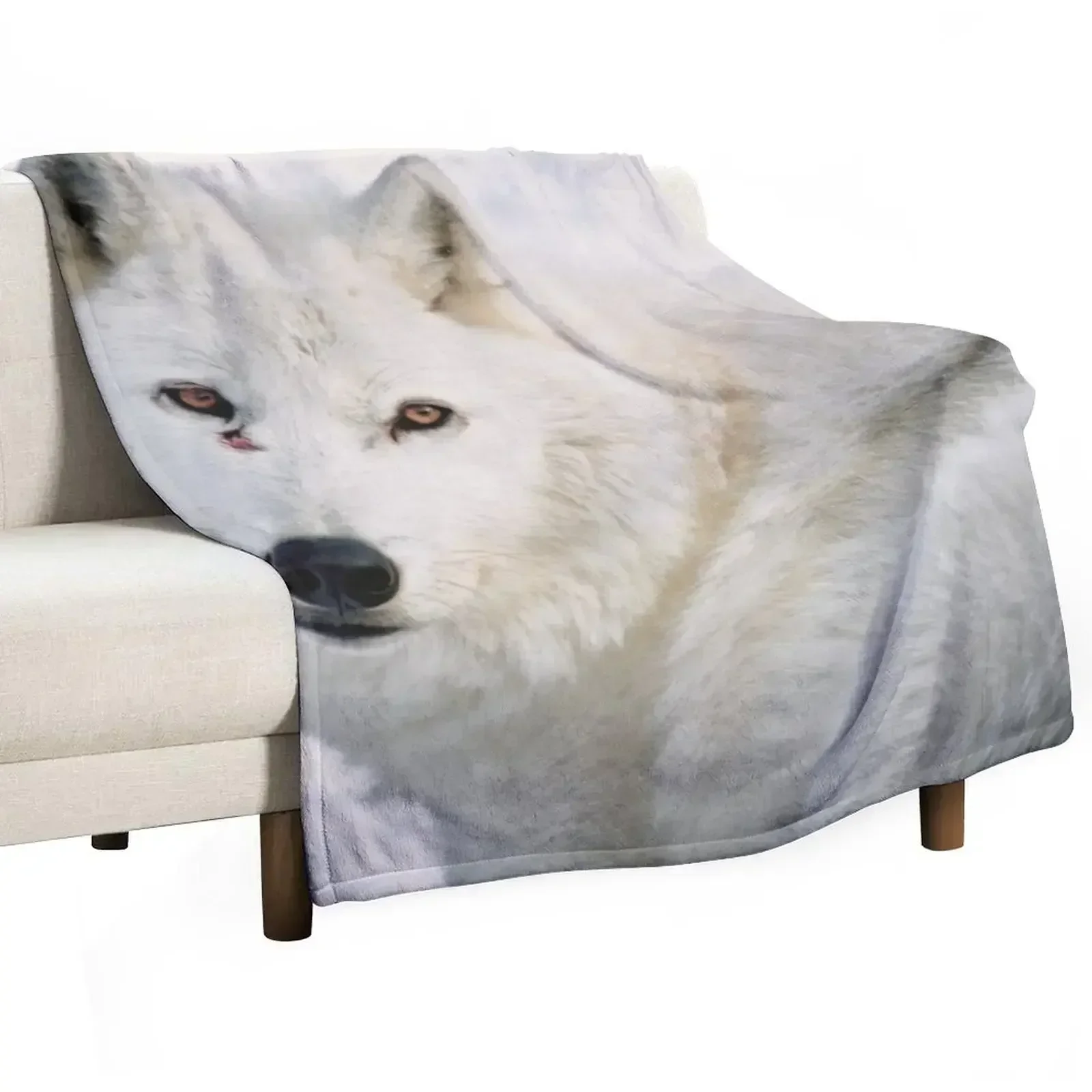 Arctic Wolf Throw Blanket Quilt blankets and throws Blankets