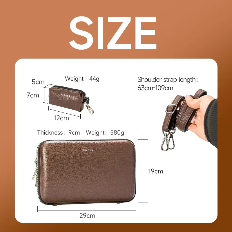 حقيبة كتف جلدية من Bropro B-Flat Clarinet حقيبة ظهر محمولة لتخزين الآلات الموسيقية